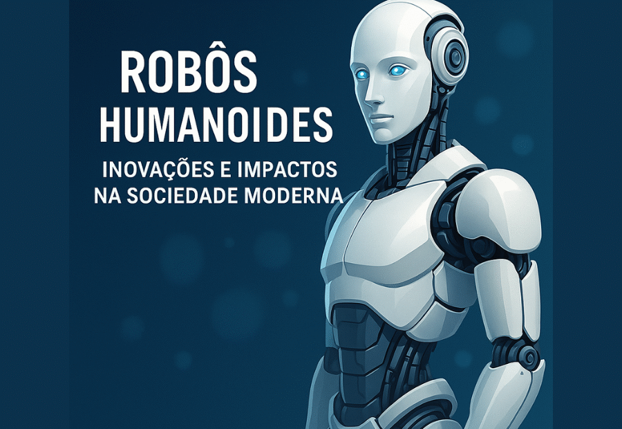 Robôs humanoides ilustrados destacando inovações e impactos na sociedade moderna