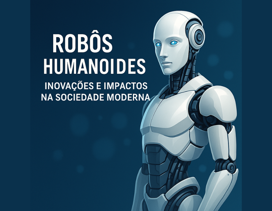 Robôs humanoides ilustrados destacando inovações e impactos na sociedade moderna